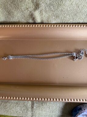 Brighton Silver-Tone Double Chain Bracelet with Charms
